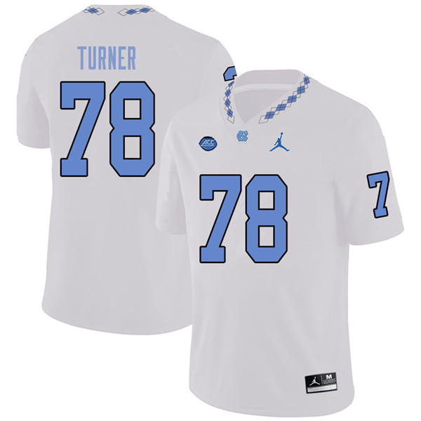 Jordan Brand Men #78 Landon Turner North Carolina Tar Heels College Football Jerseys Sale-White